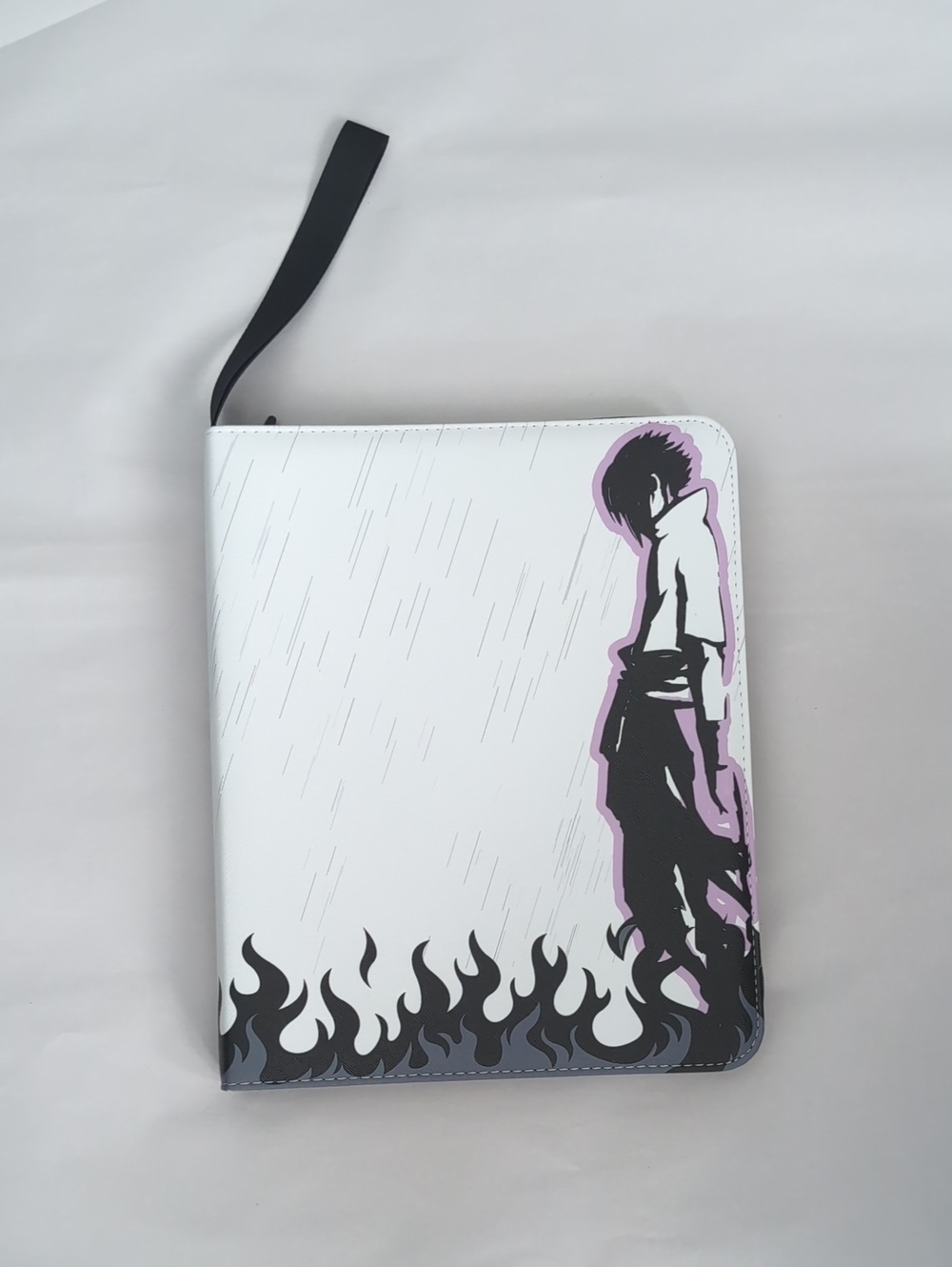 Naruto Sasuke Trading Card Binder Silhouette design of Sasuke Uchiha